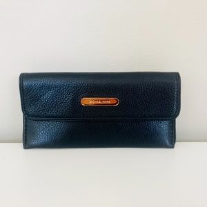 Michael Kors Black Leather Sleek Long Wallet